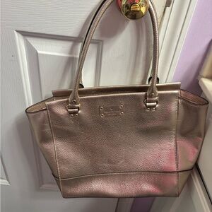 Kate spade gold tone tote bag